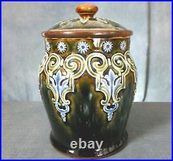 SUPERB, RARE LATE 19th. / EARLY 20th. C DOULTON TOBACCO JAR by GEORGIE SMITH