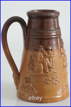 Salt Glazed Stoneware Shaving Mug Hunting Scene Doulton Lambeth c. 1850
