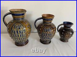 Set of 3 Royal Doulton Lambeth Jugs