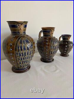 Set of 3 Royal Doulton Lambeth Jugs