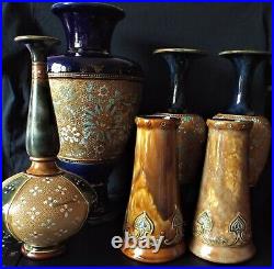 Six Royal Doulton Vases Early 20th Century