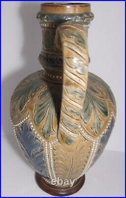 Stunning Antique doulton lambeth 1880 stoneware jug C E R 419 ROSINA HARRIS