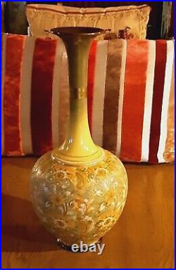 Super Gorgeous Large Doulton Lambeth Slaters Patent Gold Patterned Vase 17 High