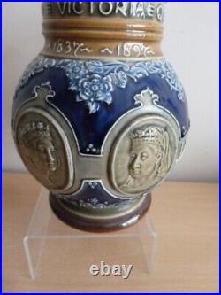 Superb Antique Doulton Stoneware Silver Jubilee Jug Must See