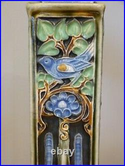 Superb Doulton Lambeth Art Nouveau Vase by Francis Pope. Gorgeous Bird Decoration