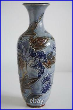 Superb Doulton Lambeth Vase Carved Foliate Design Harry Barnard c. 1880