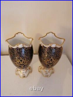 Superb Pair of Royal Doulton porcelain hand painted vases signed Edwin wood