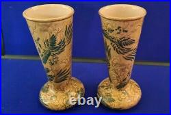Two Doulton Lambeth Phoenix Vases Circa 1898 Leonard Bentley