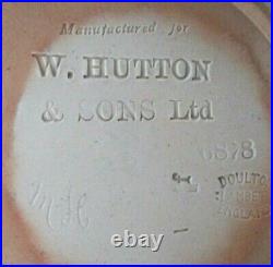 Ultra Rare Doulton Lambeth Antique Stoneware Silver Rim Shaving Mug Perfect