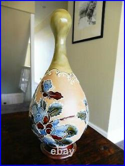 Unusual Art Union Of London Rare Doulton Lambeth Art Nouveau Vase 11ins