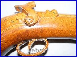 Very Rare Doulton & Watts Lambeth Salt-Glazed Stoneware Novelty Gun Flask c1845