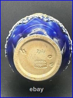 Very Rare Mini Royal Doulton Lambeth Cobalt Blue Bud Vases