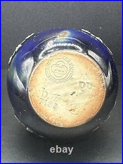 Very Rare Mini Royal Doulton Lambeth Cobalt Blue Bud Vases