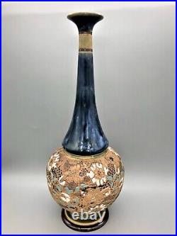 Victorian Chiné Vase By John Broad For Doulton Lambeth, London, 1899