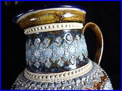 Victorian London. Doulton Lambeth Highly Decorated Large Jug 1882