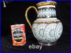 Victorian London. Doulton Lambeth Highly Decorated Large Jug 1882