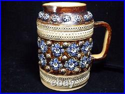 Victorian London Lambeth Doulton Stoneware Jug Straight Sided 1877