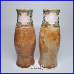 Vintage 1920s Royal Doulton Lambeth Pair of Stoneware Vases 8079 Art Nouveau 9