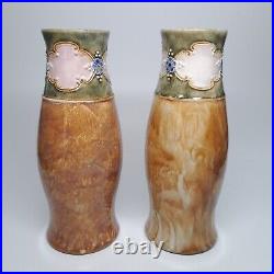 Vintage 1920s Royal Doulton Lambeth Pair of Stoneware Vases 8079 Art Nouveau 9