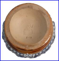 Vintage Royal Doulton Lambeth Art Pottery Vase Majolica Roses Blue 3.5 #6110