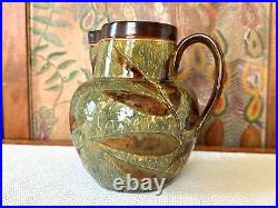 Vintage Royal Doulton Lambeth Foliage Ware Stoneware Pottery Pitcher 2114