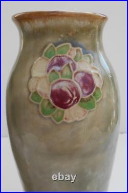 Vintage Royal Doulton Stoneware Vases Winnie Bowstead Applied Decoration C1934