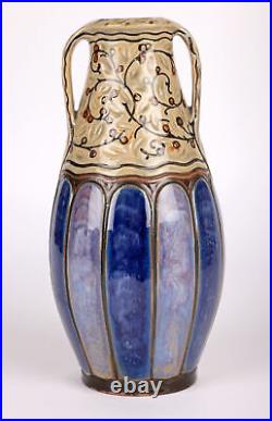William Rowe Doulton Lambeth Art Deco Twin Handled Art Pottery Vase