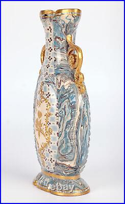 Wilton Parker Rix Doulton Lambeth Marqueterie Ware Twin Handled Vase Circa 1895